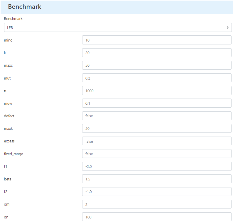 benchmark-parameter-selection